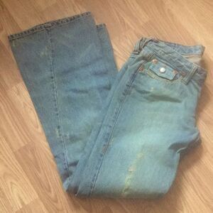 True Religion Flare Leg Distressed Jeans: Size 28